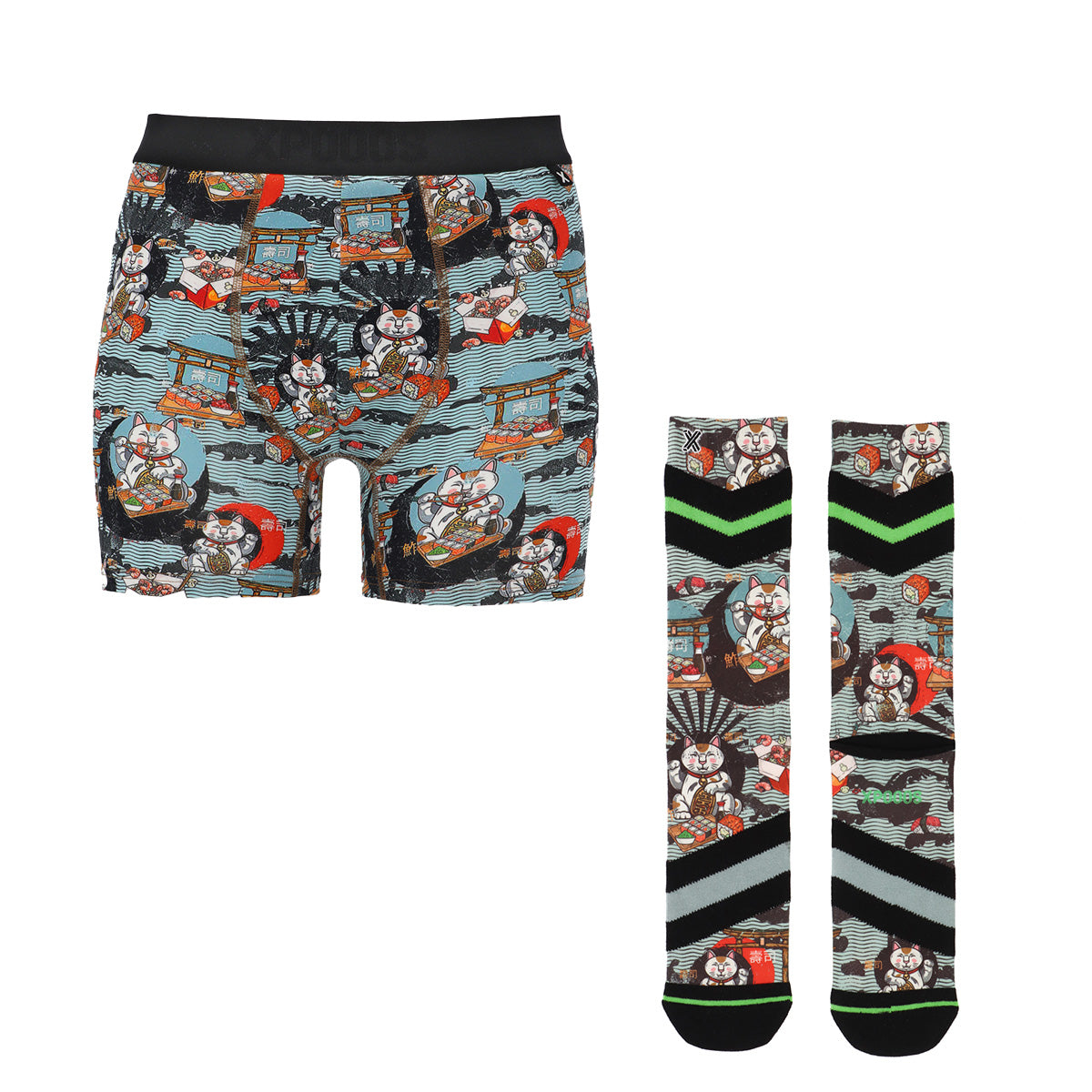 Luckycat Boxer Shorts & Socks Set Men