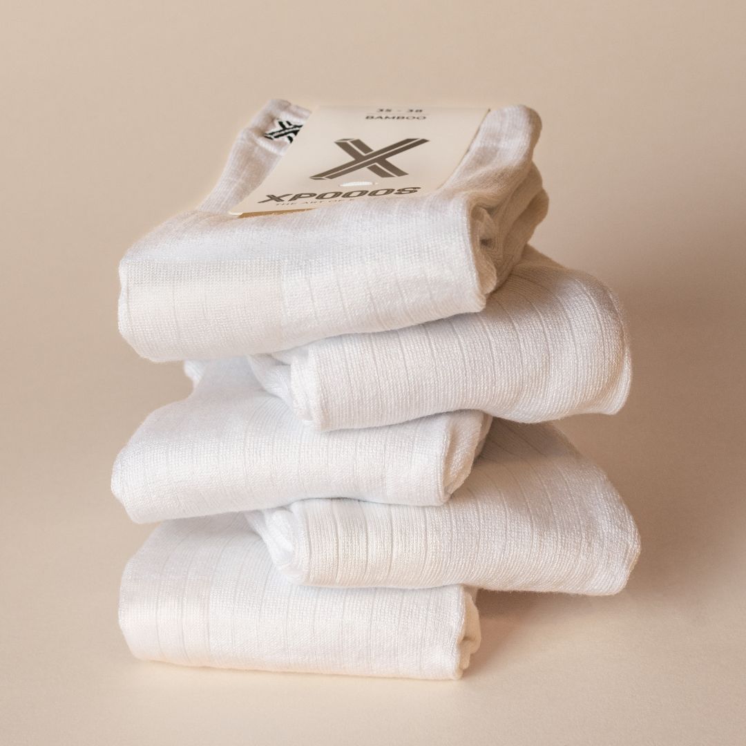 Den Bosch Bamboo Basic Unisexe chaussettes blanches