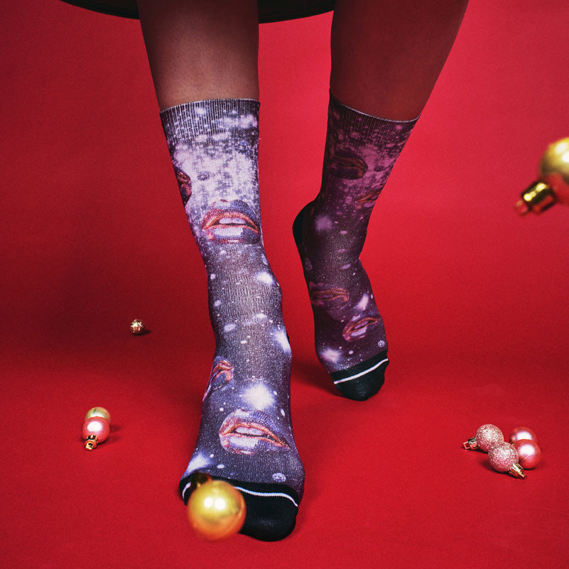 Glitterdisco damessokken