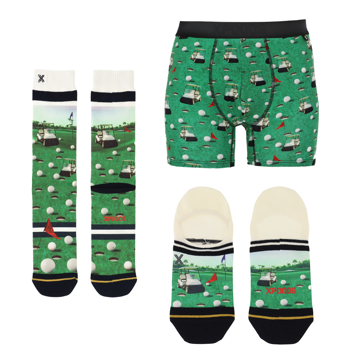 Golfholes footies & sokken & boxer set heren