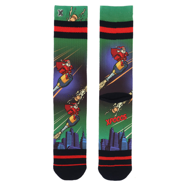 Xmas Popping Space men's socks