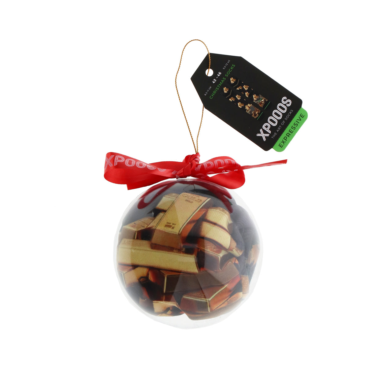 Kerst ornament Goldbar herensokken - XPOOOS