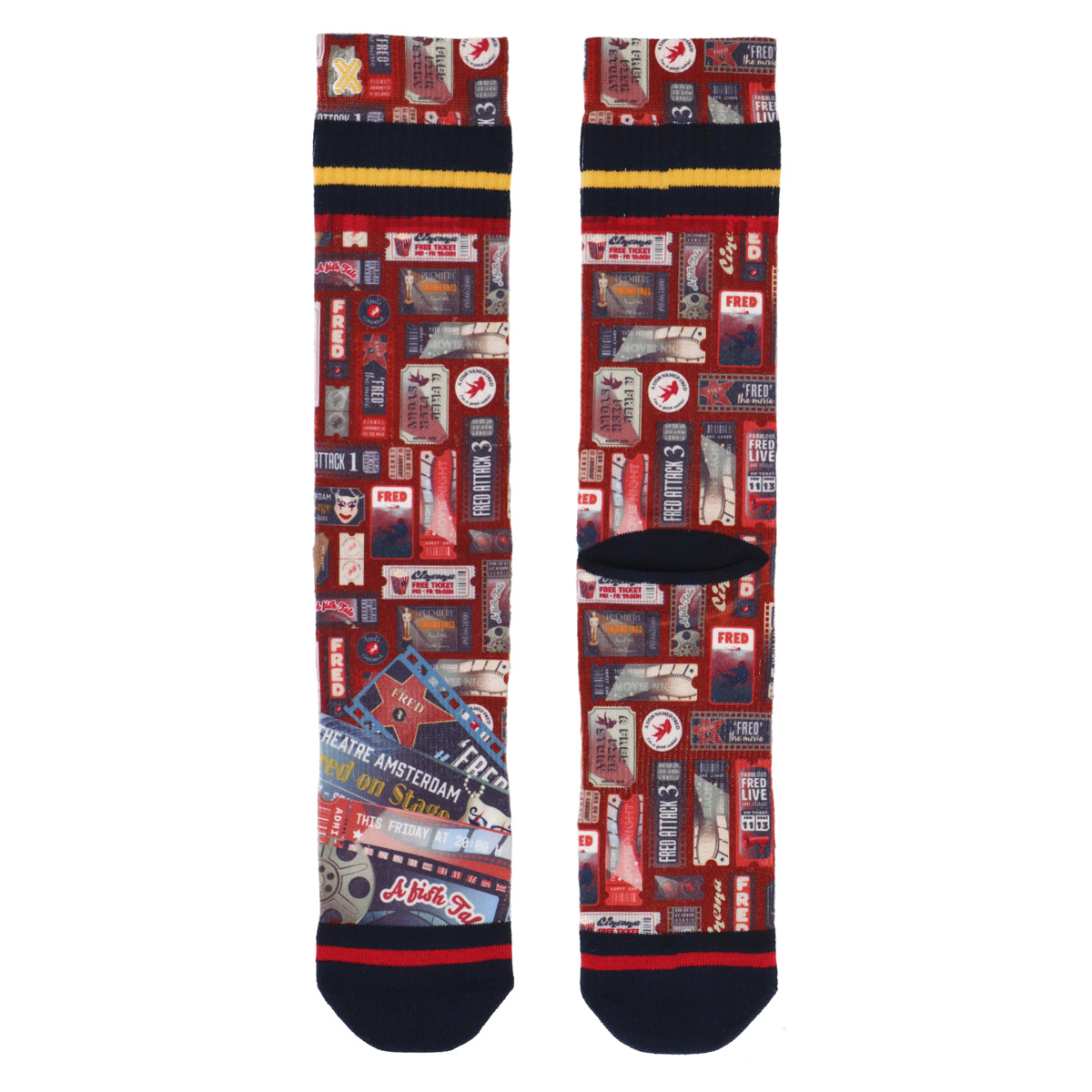 XPOOOS x AFNF Cinema Tickets chaussettes pour hommes