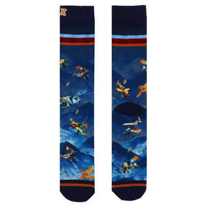 Xpooos & Adnf Airplanes Bamboo Men's chaussettes pour hommes