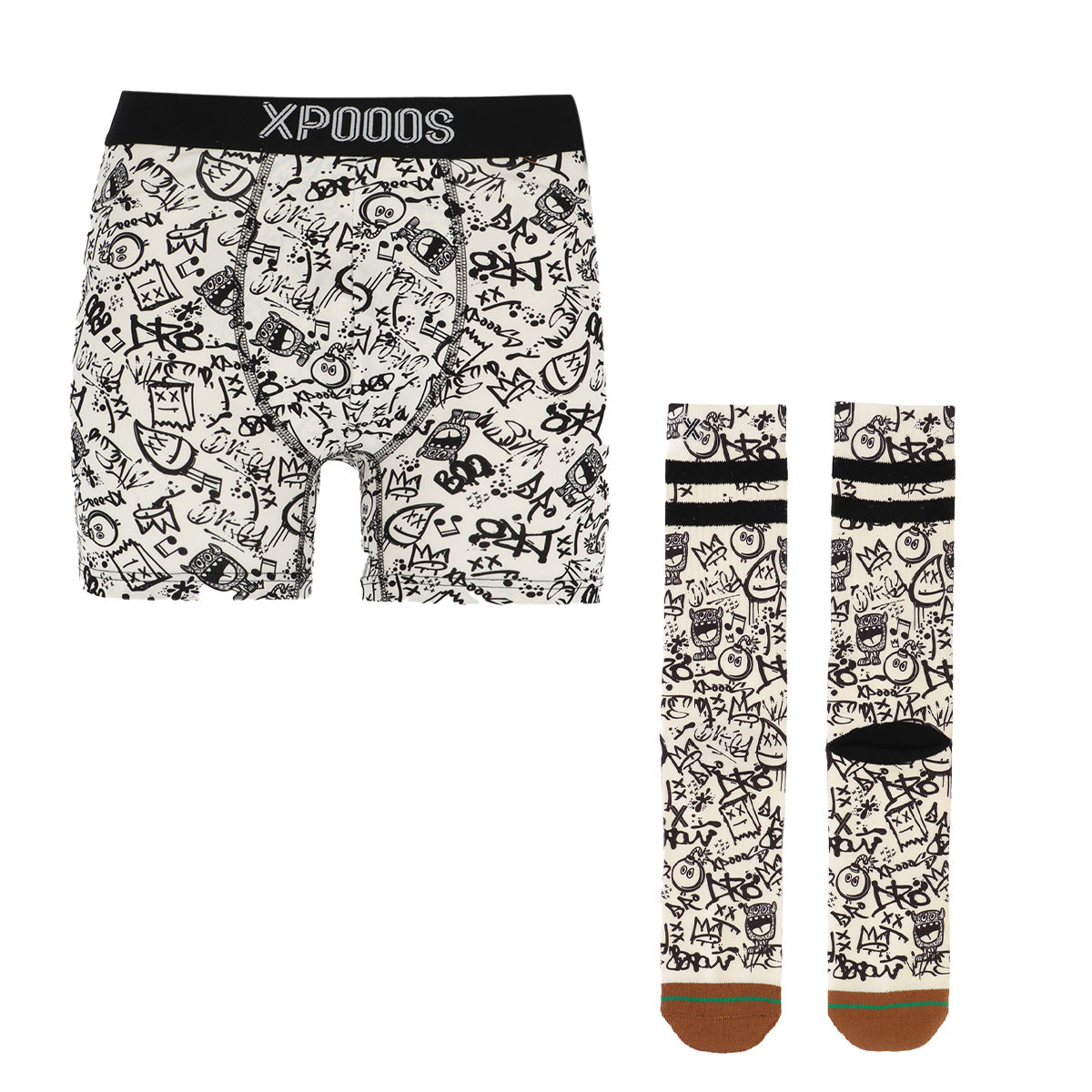 Graffiti boxershort & sokken set heren