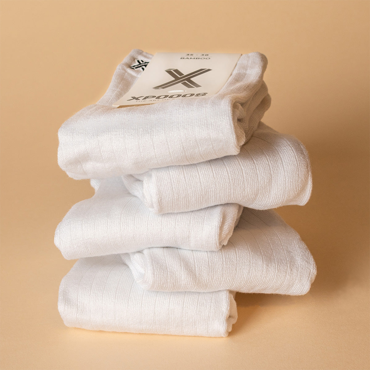 Den Bosch Bamboo Basic Unisexe chaussettes blanches